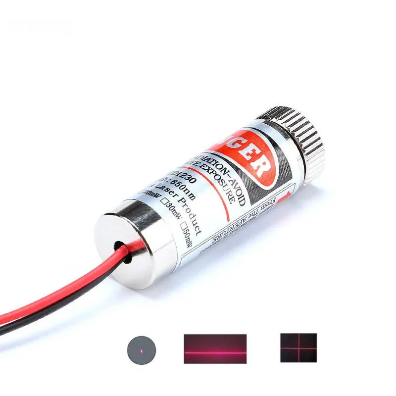 

DIY Red Laser Dot Module DC 3V to 5V 5mW 12mm Diameter 650nm Red Dot/Red Line/Red Cross Point Laser Head Module Adjustable Lazer