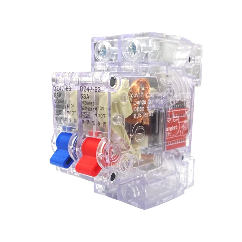 Electric tricycle 2p power-off air switch dual circuit switching two in one out 63A circuit breaker protection switch