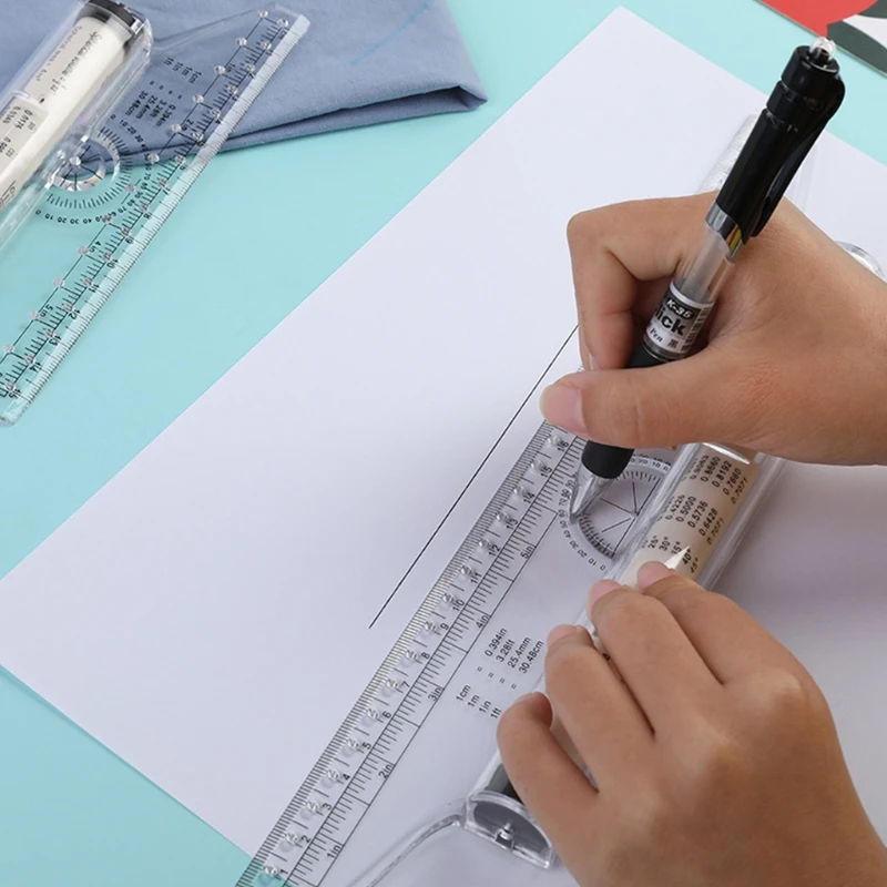 Plastic Measuring Rolling Ruler Drawing Roller Ruler Parallel Multifunctional Drawing Design for Drafting H8WD