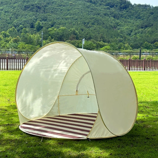 Reusable Outdoor Portable Camping One Click Open 3-4 People Tent Large Space Sunshade Beach Sun Shelter Tent Garden Beach Tent