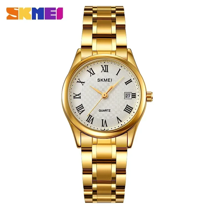 SKMEI 2178 Luxury Stainless Steel Quartz Watch for Women Casual Rhinestone Wristwatches Ladies Waterproof Girl Reloj Mujer 1620