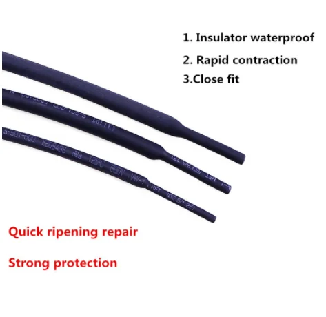 Versatile Black Heat Shrink Tubing Pack (Variety of Sizes: 0.6mm - 14mm, 2:1 Ratio)