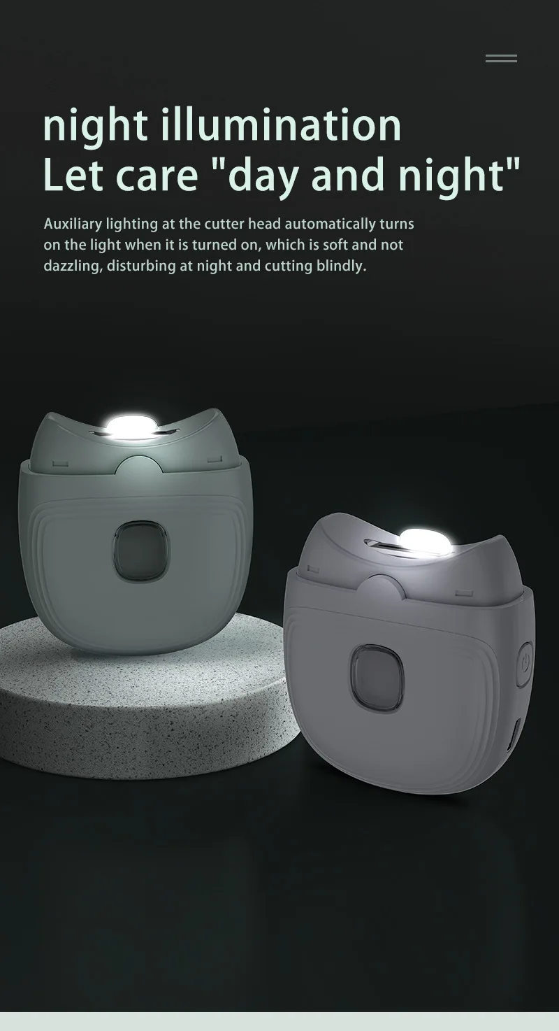 2 in 1 네일 트리머 그라인더 전동 손톱깎이 LED 라이트 네일 광택기 USB 충전식  성인 노인용