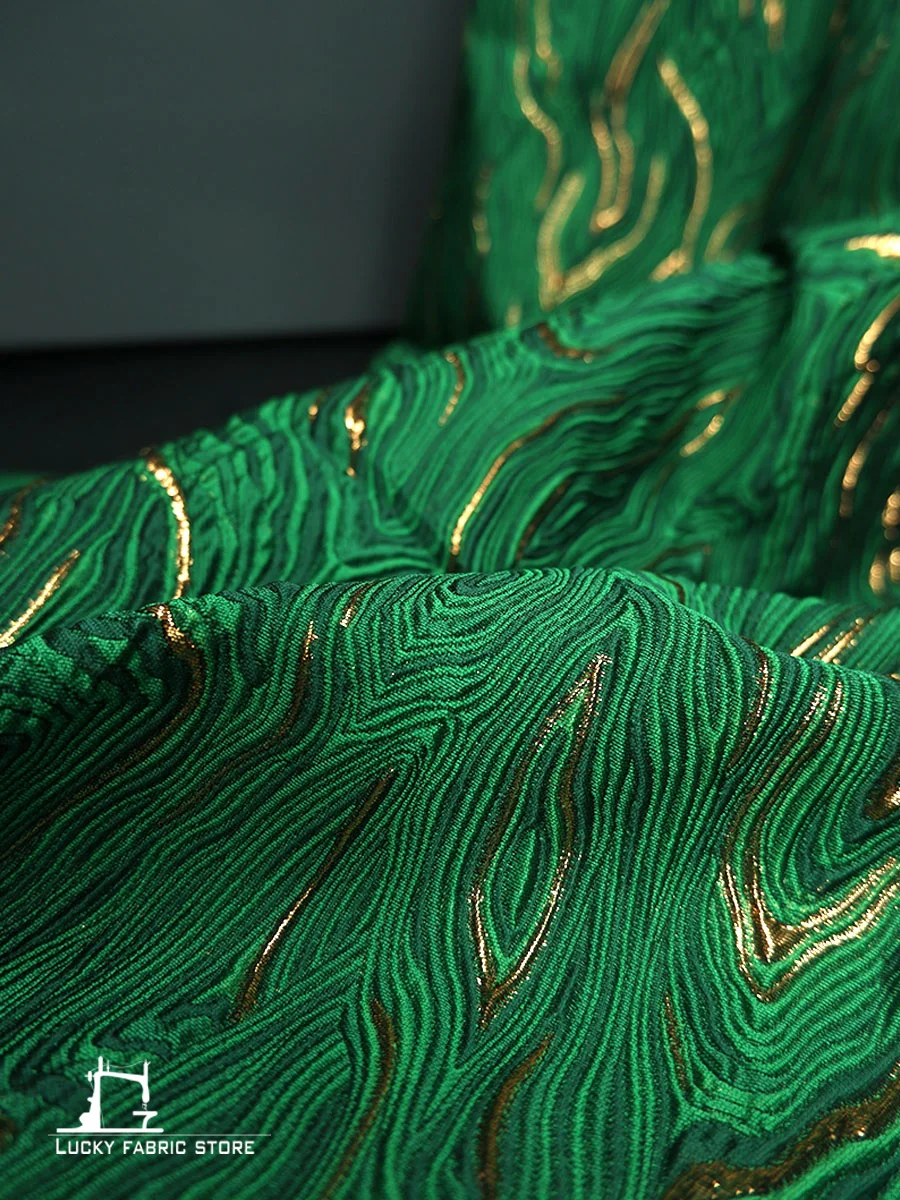 Green mountain dress jacquard ins style fabric embossed metallic blend  fashion designer fabric - AliExpress 15