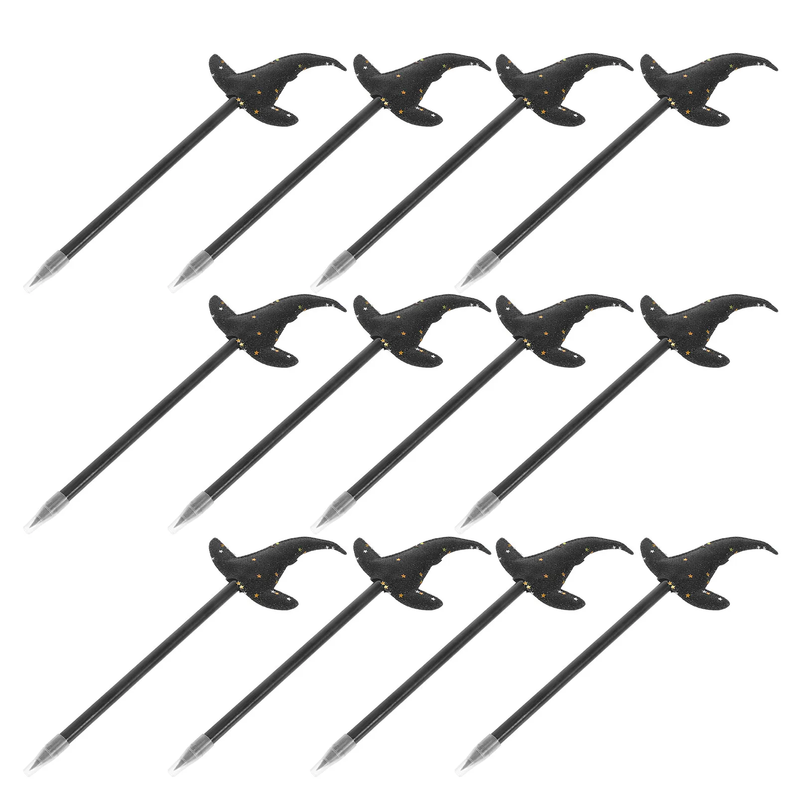 12Pcs 마법사 모자 연필 할로윈 참신하고 귀여운 학교 용품 어린이 파티 선물 마녀 필기 도구 카와이 문구