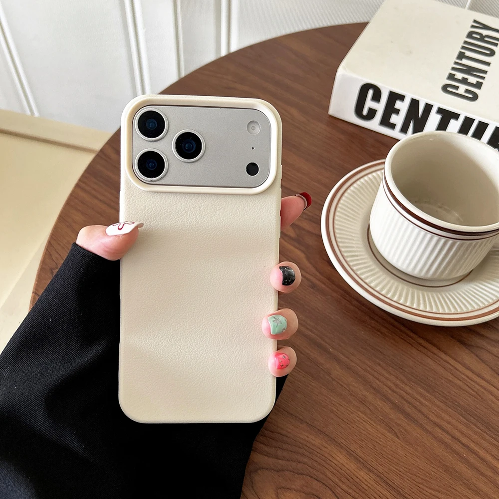 Elegant Leather-Texture Silicone Soft Case - Candy Color Matte Back Cover TPU Shell