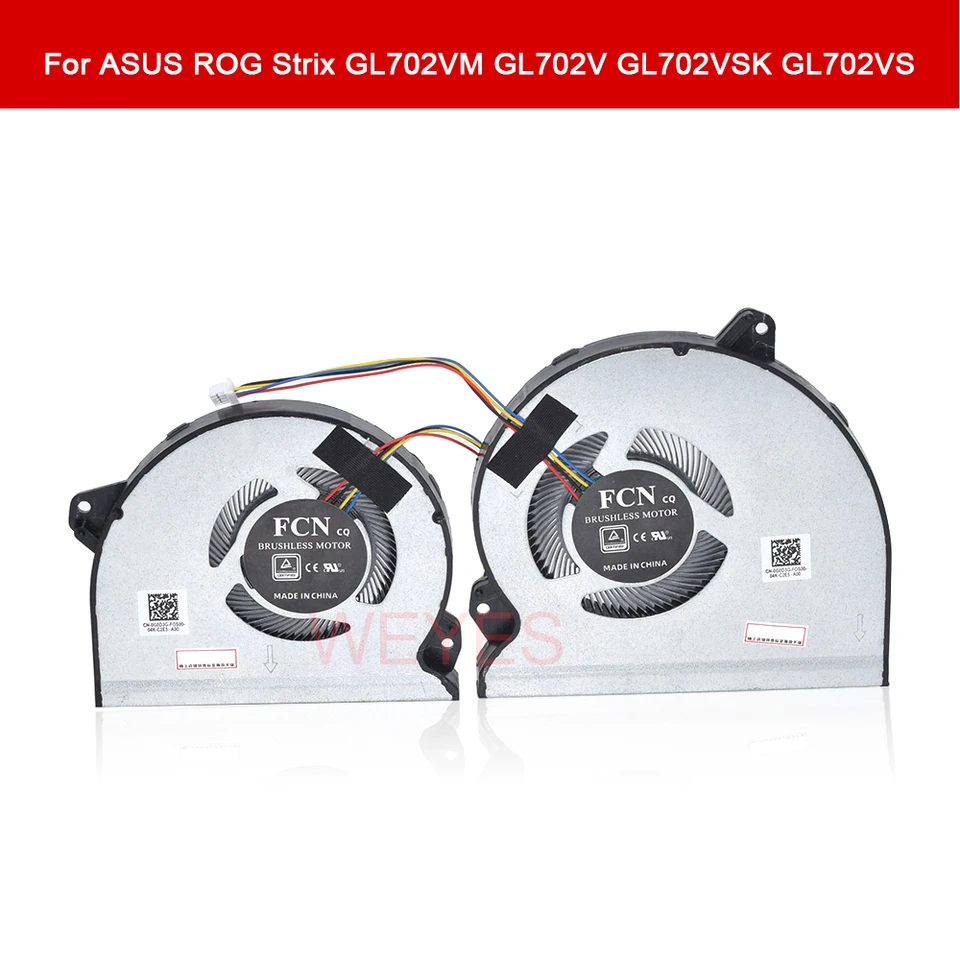 Ventola di raffreddamento per ASUS ROG Strix GL703 GL703GS GL703GM DS74 NS73 DFS 601712 M00T FK0A DFS 593512 MN0T FK08 DFS 1500058 Z0T FK09 Radiatore  7