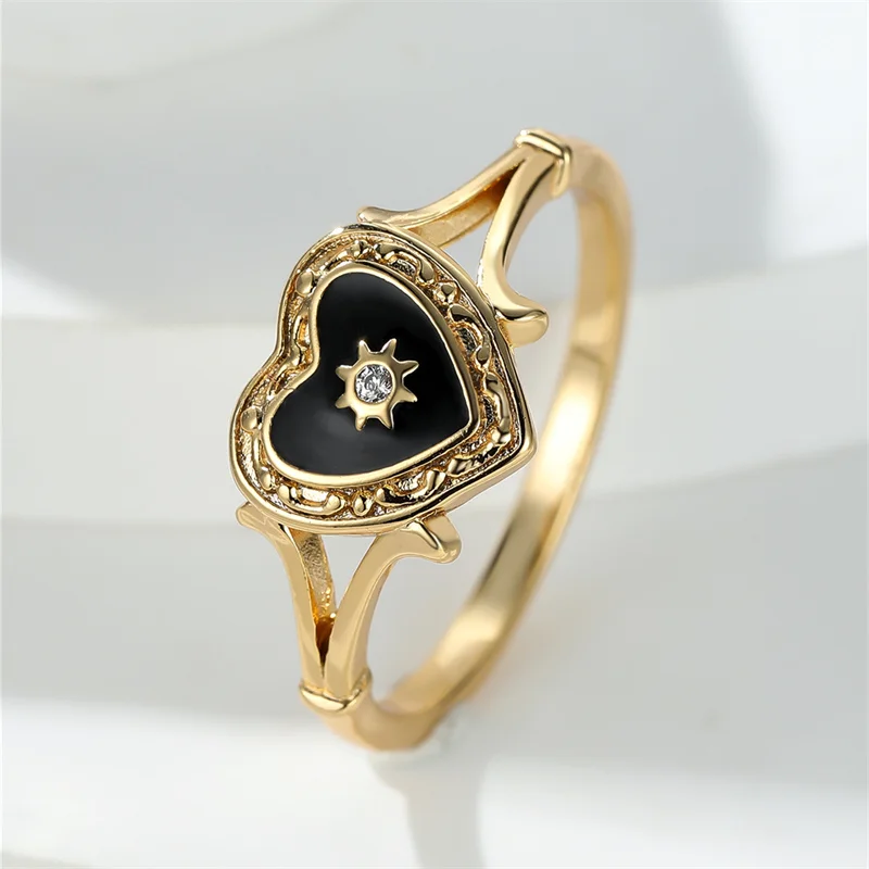 Zircon Rings Stone Rings Fashion Rings Gold Rings Wedding Rings Fashion Ring Finger Rings Metal Rings Love Heart Zircon Ring