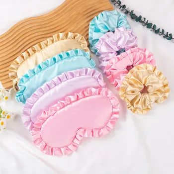 Maschera per gli occhi per dormire per donna uomo con fascia Set di coperture per maschera per dormire notturna in seta morbida alla moda da viaggio, relax, benda sugli occhi 1