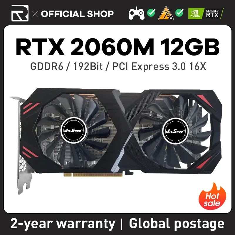JIESHUO RTX 2060M 12GB NVIDIA GeForce Graphics Card PCI Express