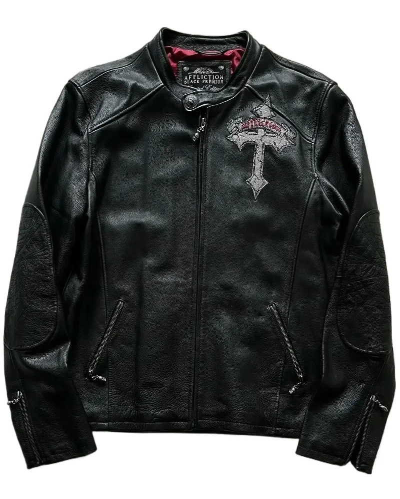 Affliction Jacket New American Embroidery Harajuku Fashion Pu