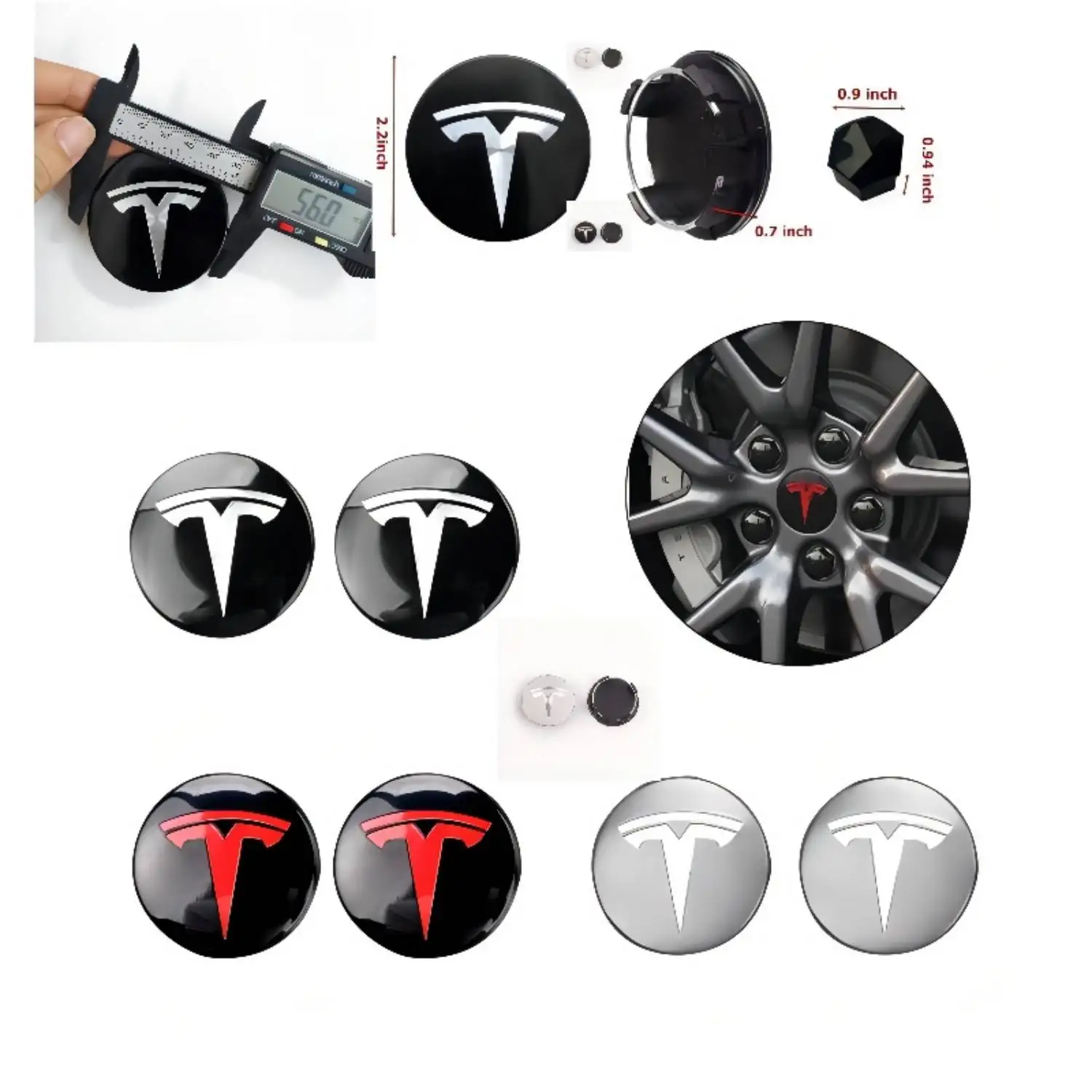 Wheel Center Hub Caps 4PCS 25PCS 29PCS for Tesla Model 3 Y S/X