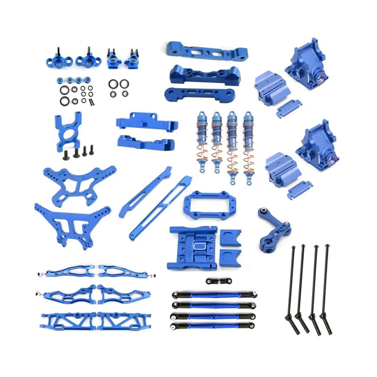 

Metal Upgrade Parts Kit Suspension Arm Shock Absorber Drive Shaft for Arrma 1/8 Kraton Outcast 6S Accessories,Blue