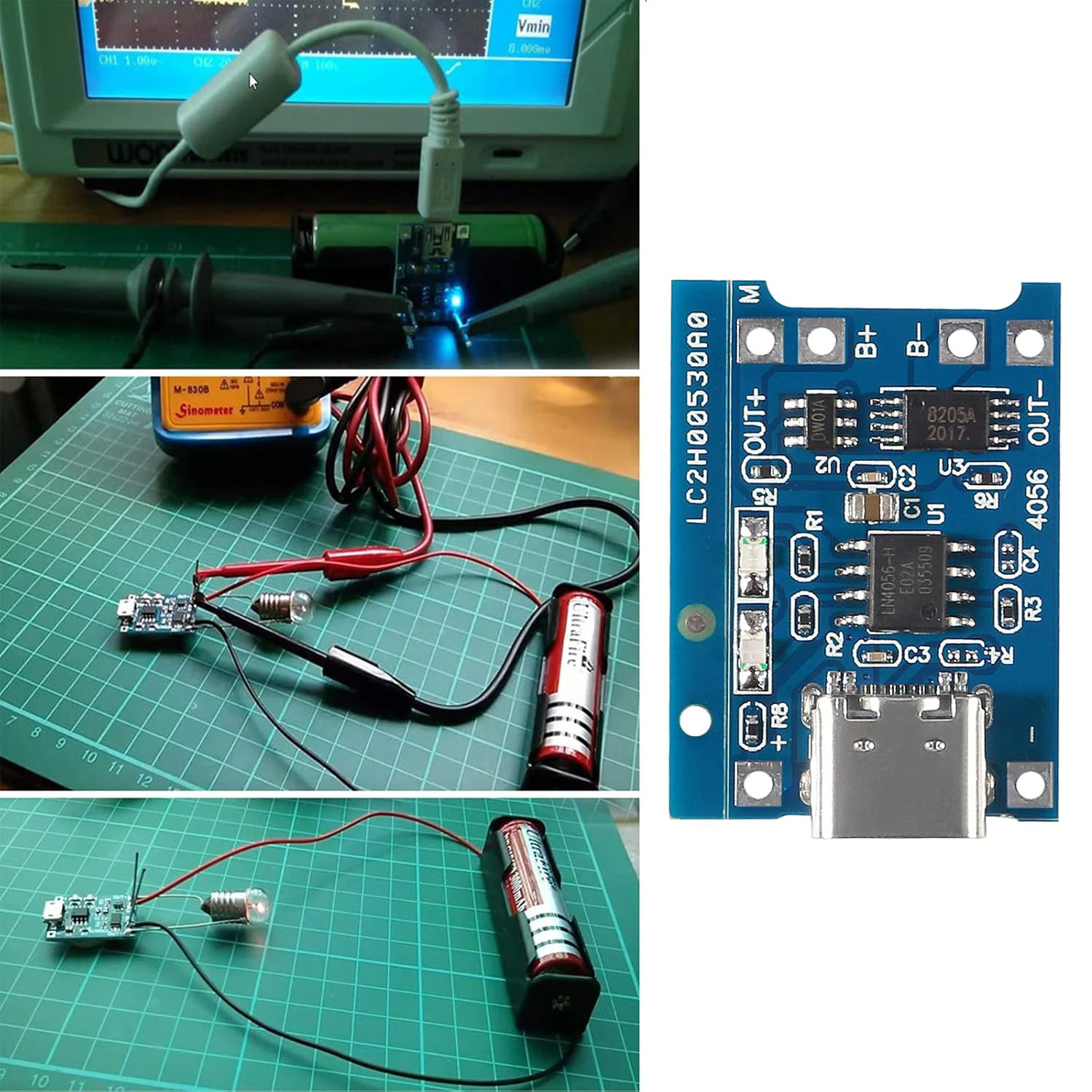 TP4056 + Protection Dual Functions 5V 1A type c 18650 Lithium Battery Charging Board Charger Module 10/100pcs