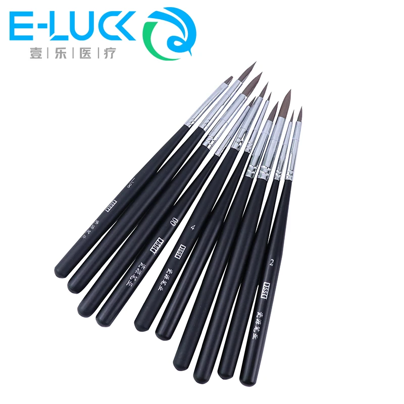 1 Pcs Dental Porcelain Brush Pen Dental Lab Tools Equipment Technician Stacking Glazing Brush Pen Synthetic Hair 10 Models