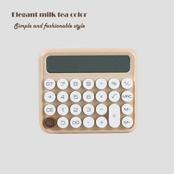 Aesthetic Desktop Calculator with Large LCD Display and Big Sensitive Buttons - Candy Color Design, 12 - Digit (Coffee)