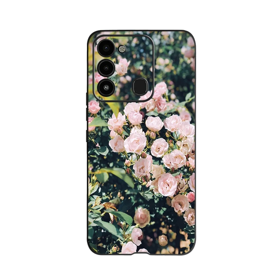 mobile pouch For Tecno Spark Go 2022 Case Fashion Flower Printed Protective Cover For Tecno Spark 8C Phone Case SparkGo KG5 Coque Soft Fundas flip cover with pen Cases & Covers