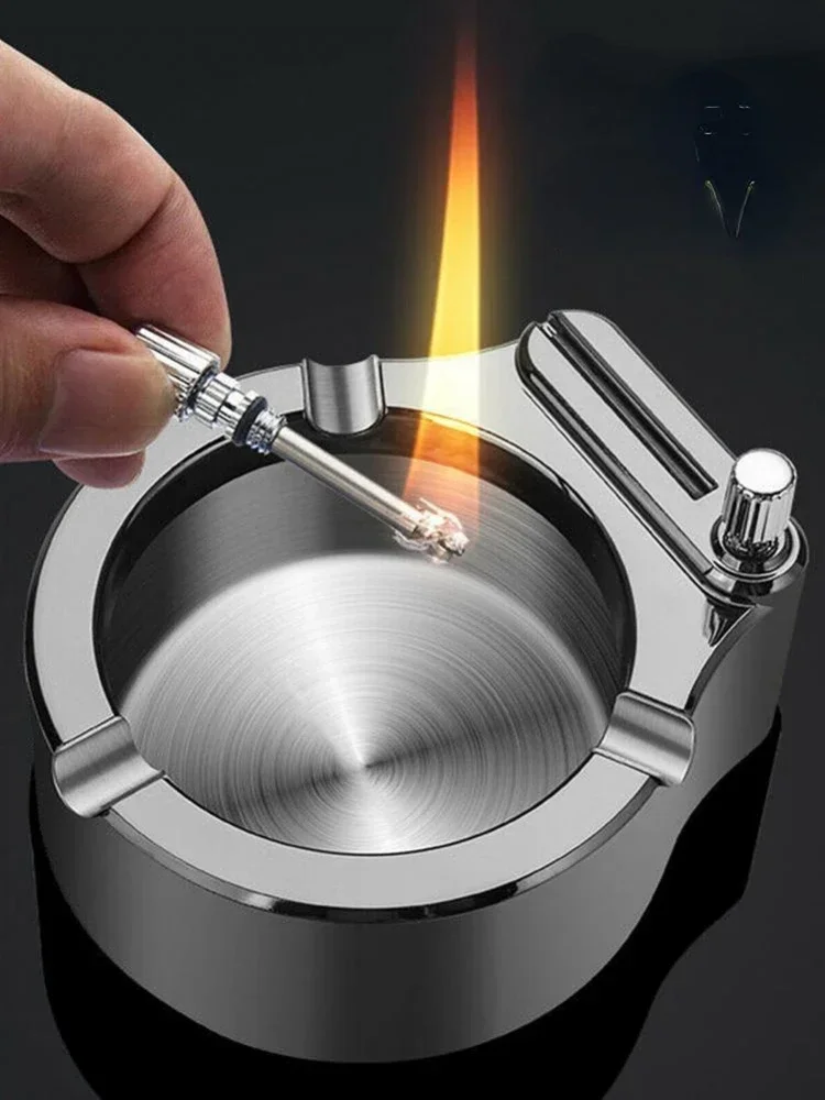 Description Picture 2 of itemRetro Cigarette Ashtray Cigar Ashtray Million Matches Lighter Car Home Men's Smoke-free Storage Rack Decoration Crafts