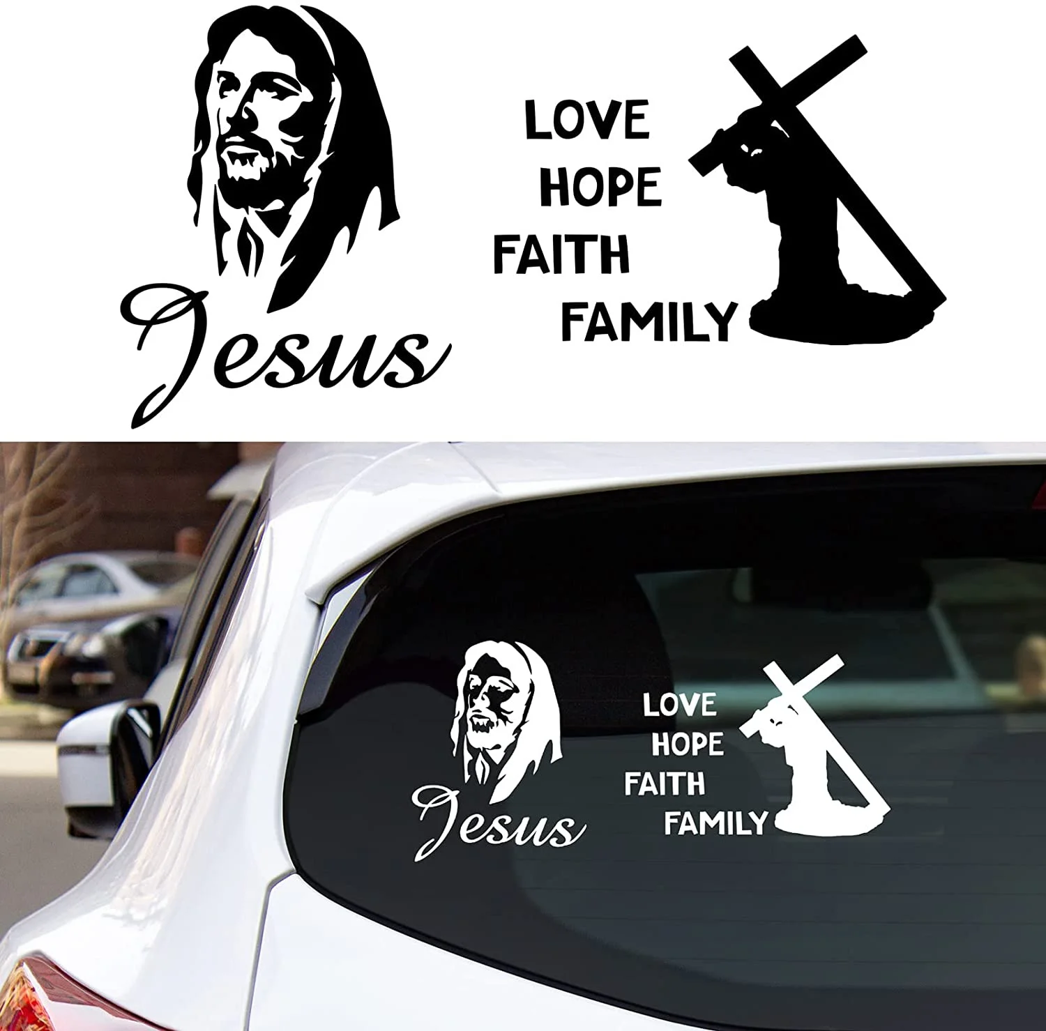 Jesus And Coffee Christian Decal Vinyl Sticker For Water Bottle, Laptop, Car