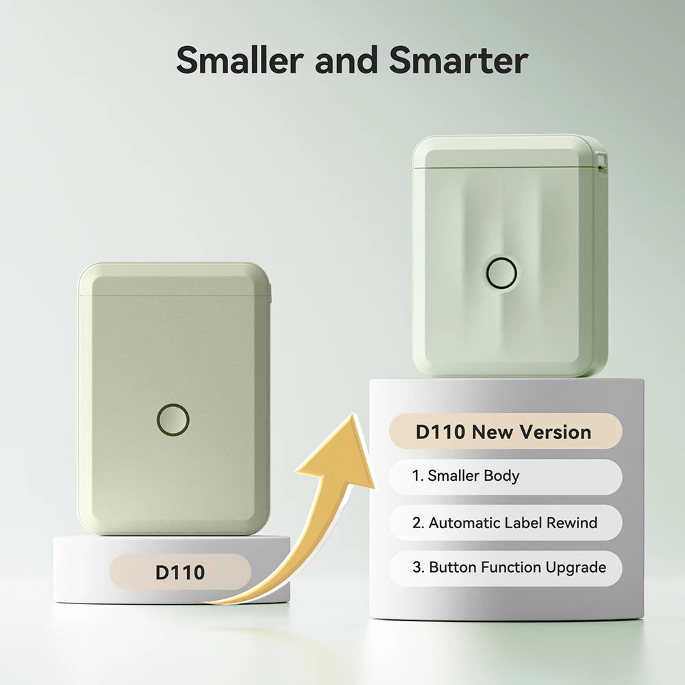 D110 Mini Portable Thermal Label Printer Smart Label Maker Adhesive Photo Printe