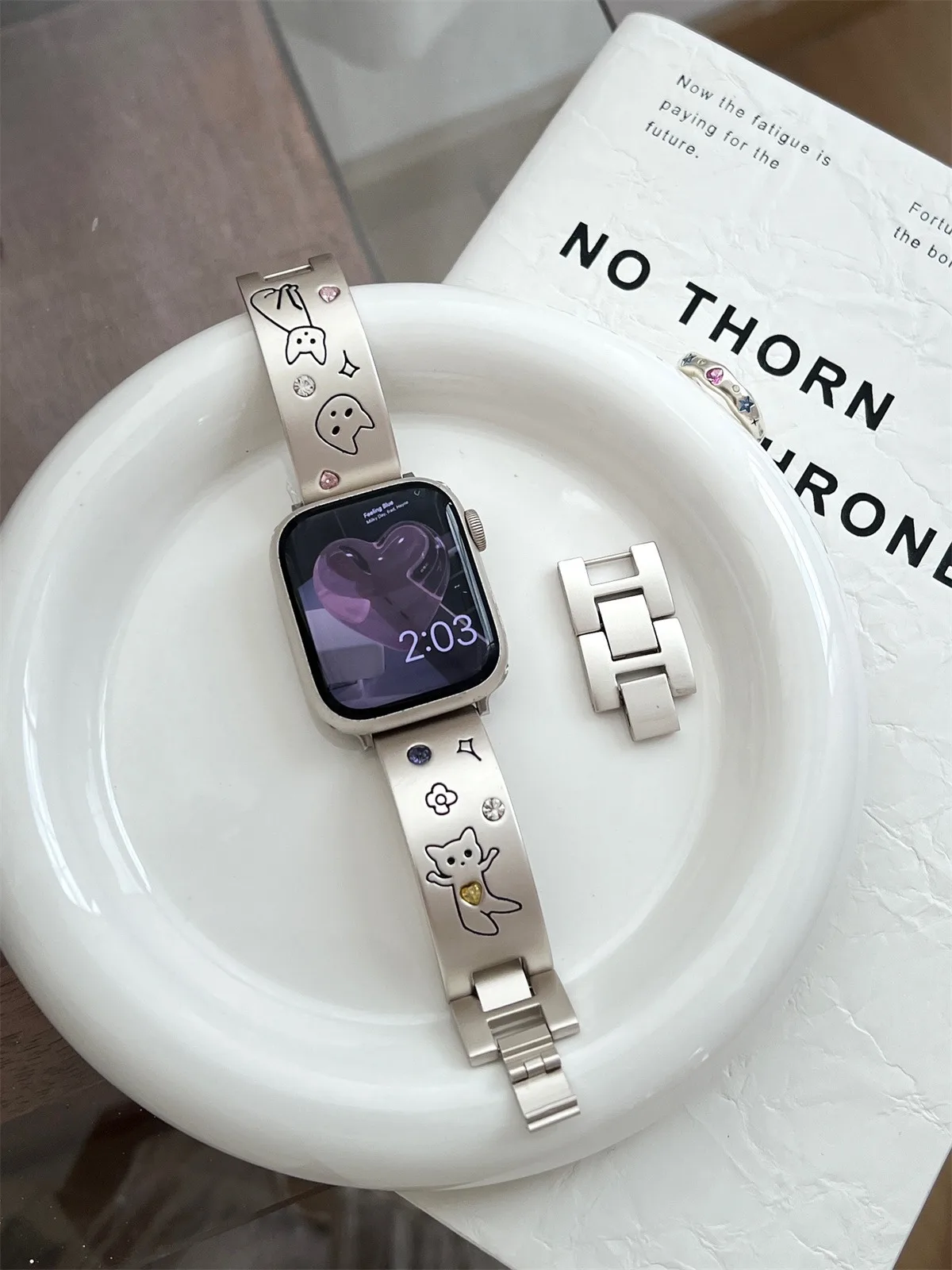 Bracelet de montre pour iwatch 42/44/45/46/49 mm 38/40/41 mm Bracelet de montre tendance en métal pour montres série Ultra2 série 10/9/8/7/6/5/4/3/2/1_voghion.com