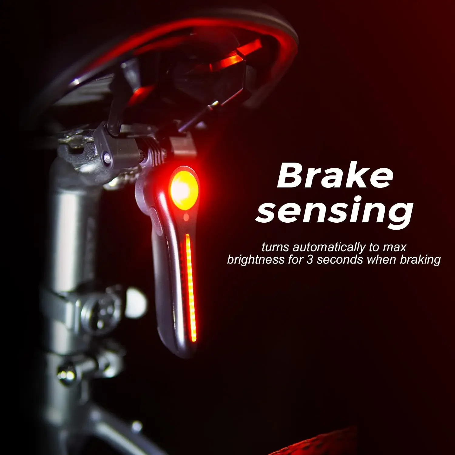 High-Intensity Smart Bike Taillight with Brake Sensor and Rechargeable Battery