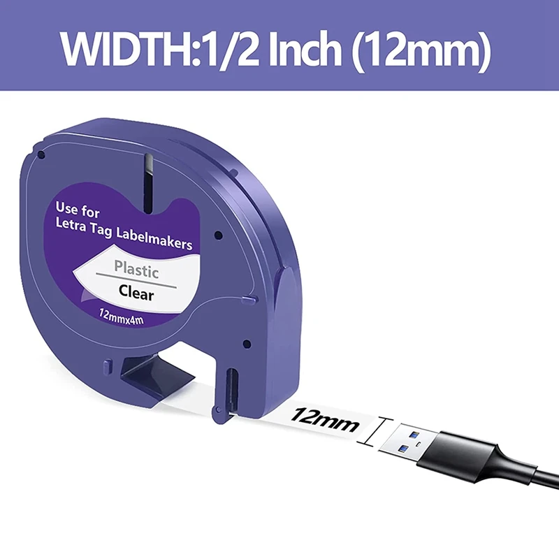 6 Pack Compatible Label Tape Replacement for Dymo LetraTag ...