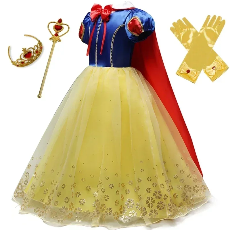 Girls Dress Princess Costume Girls Belle Princess Dress Kids Ball Gown Cosplay Costume Beauty and Beast Child Xmas Birthday Carnival Party Halloween Disguise