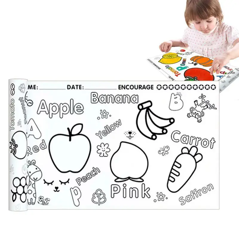 

Coloring Wallpaper Funny Graffiti Scroll Painting Roll Fruit Vegetable Paradise Animal World Develop Color Awareness & Patience