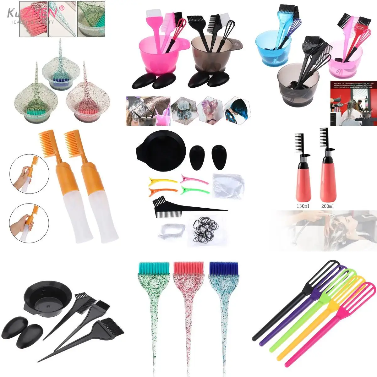 

1pc/set Hair Dye Tools Barbershop Home Hairdressing Accessories Hair Brush Satin Cap Toning Bowl Hair Stylist Coloring Hair Tool