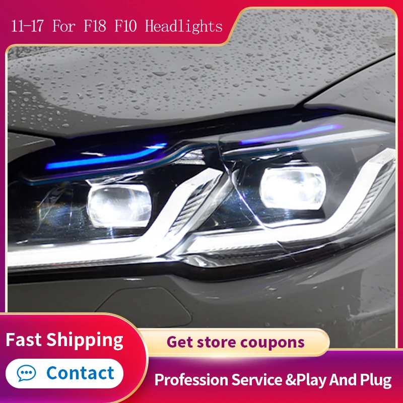 Estilismo de coche para BMW F10, lente de proyector de faro LED 2011