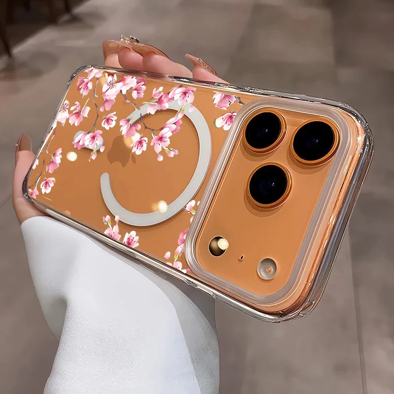 Wireless Charging Plum Blossom Floral Phone Case