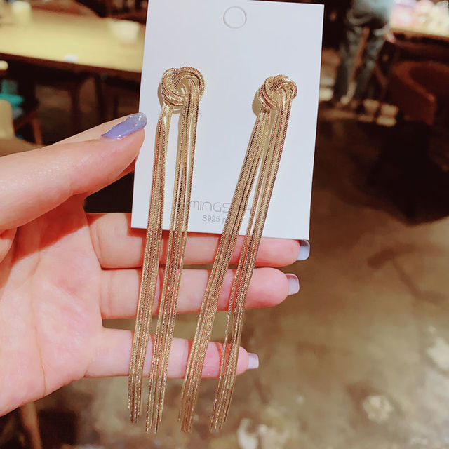 New Fashion Unique Personality Shiny Simple Love Tassel Peach Heart Earrings Party Jewelry Exquisite Gift Wholesale