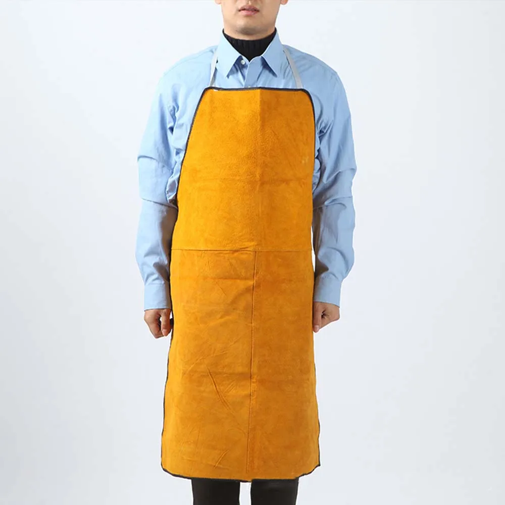 93x64cm Cow Leather Aprons Welding Heat Insulation Protection Welders Blacksmith High Temperature Apron Anti-scalding Apron