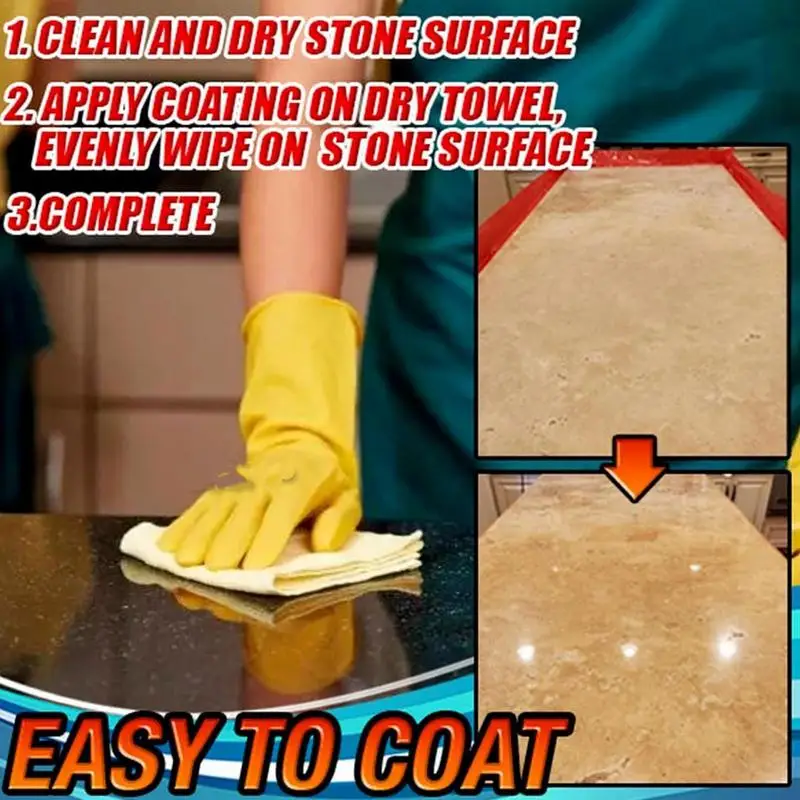 Stone Crystal Plating Agent 100ml Marble Cleaner Gentle Detergent Stain Fighter For Stone Tile And Furniture