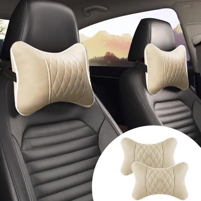 Headrest Covers For Cars 2-Pack Car Neck Pillows Super Soft