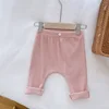 Casual Baby Trousers Bottoming Pant Ribbed Elastic Striped Pants Solid Color Infant Clothing for Kids Toddler Boys Girl Clothes 2