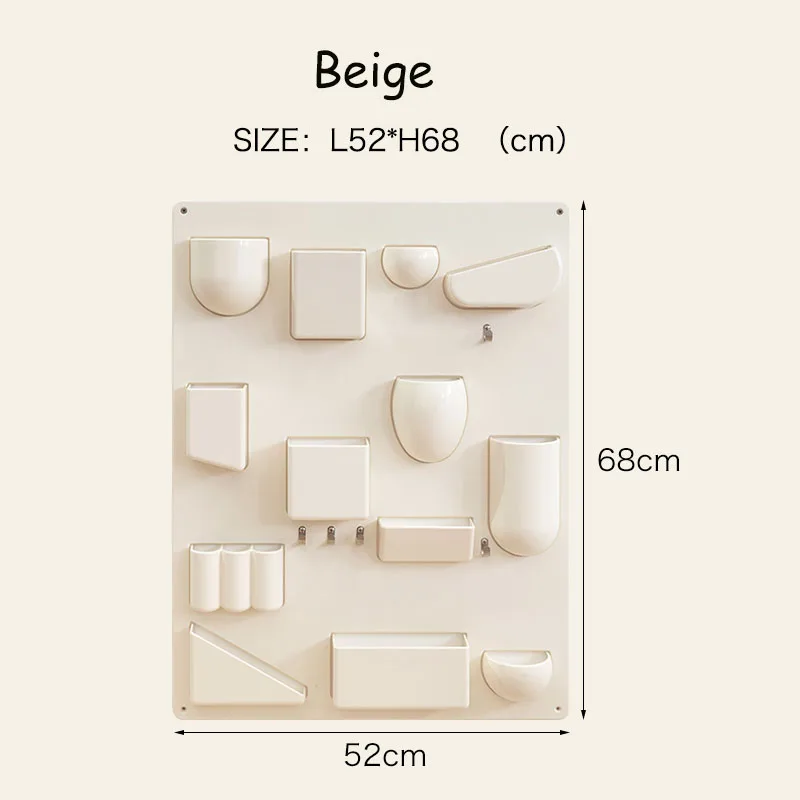 Wall-mounted Storage Rack with Hooks for Office, Kitchen and Workshop Children's Room Organizer with Adjustable Shelves