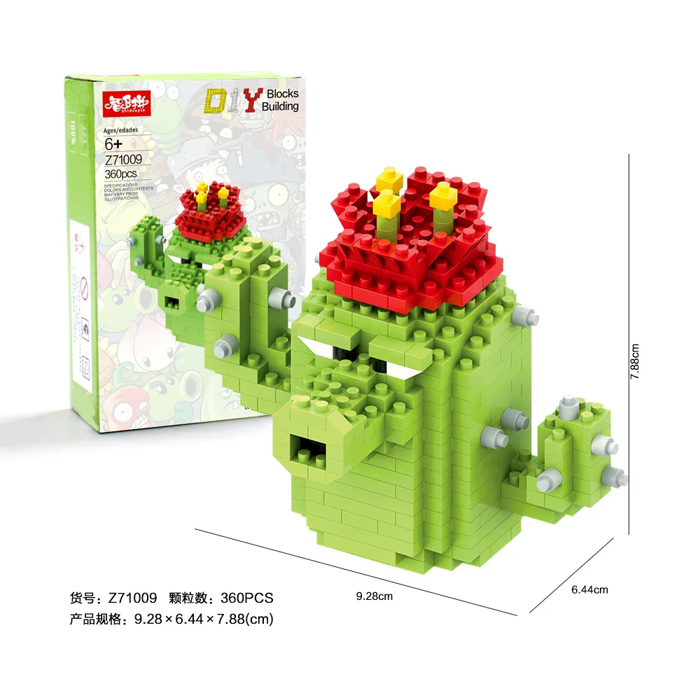 thumbnail image 1 of Bloques de construcción de Plants VS Zombies, minibloques de dibujos animados pequeños, lanzaguisantes, girasol, Chomper, modelo de acción para ensamblar, muñeco de juguete para niños, 1 of 5