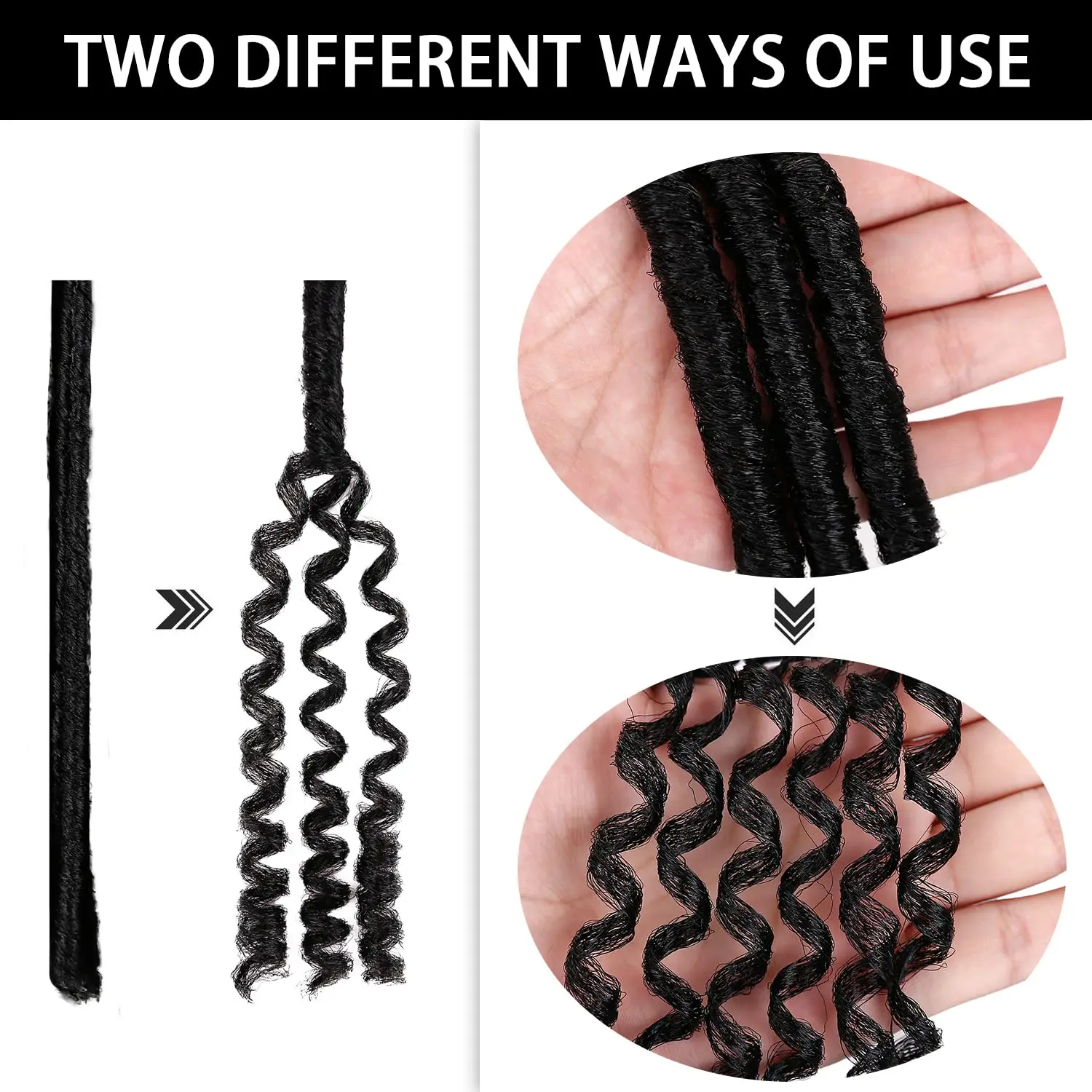 Urban Soft Dread synthetic Crochet Hair - 4 Packs Straight Faux Locs Crochet Soft Locs Braids 2 STYLE in ONE 3