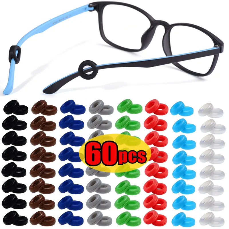 

60PCS Multicolored Silicone Anti-slip Eyeglass Ear Hooks Round Retainer Holder Elastic Glasses Ear Hook EyeGlasses Accessories