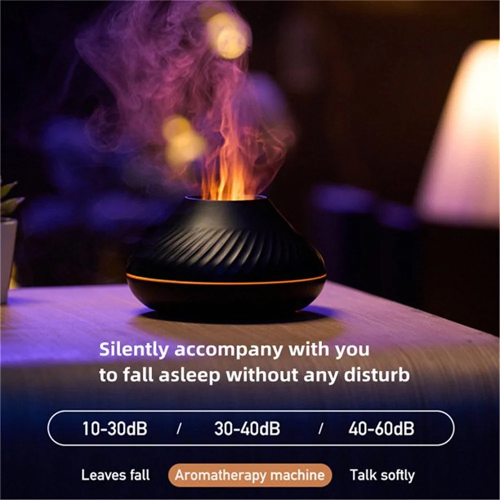 Essential Oil Diffuser with Flame Light, Ultrasonic Super Quiet Diffuser  for Aromatherapy Essential Oils Mist Humidifiers with 7 Flame Color,  Auto-Off