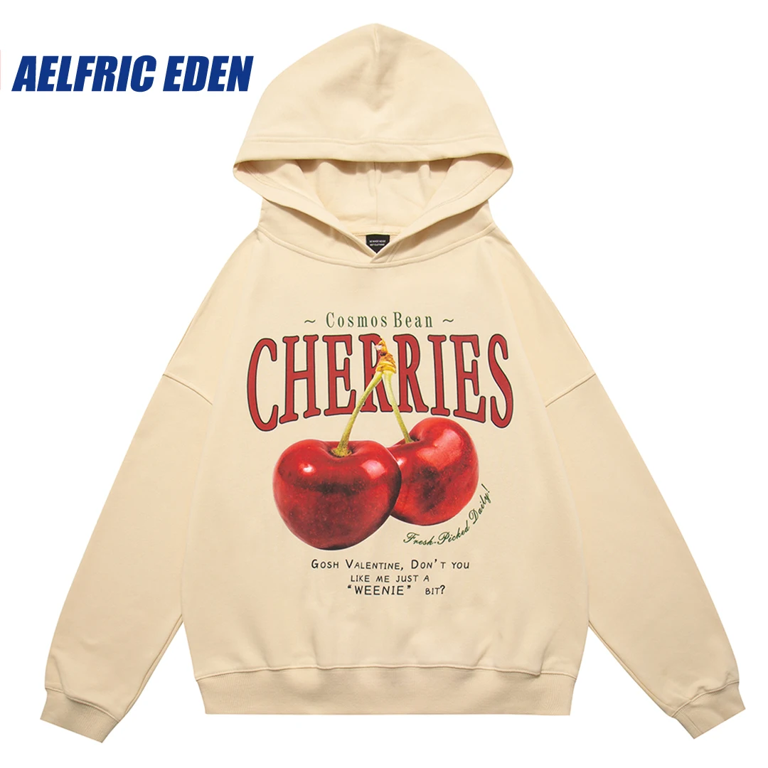 Aelfric Eden "Fruit Code" Cherries Print Hoodie Sweatshirt Streetwear