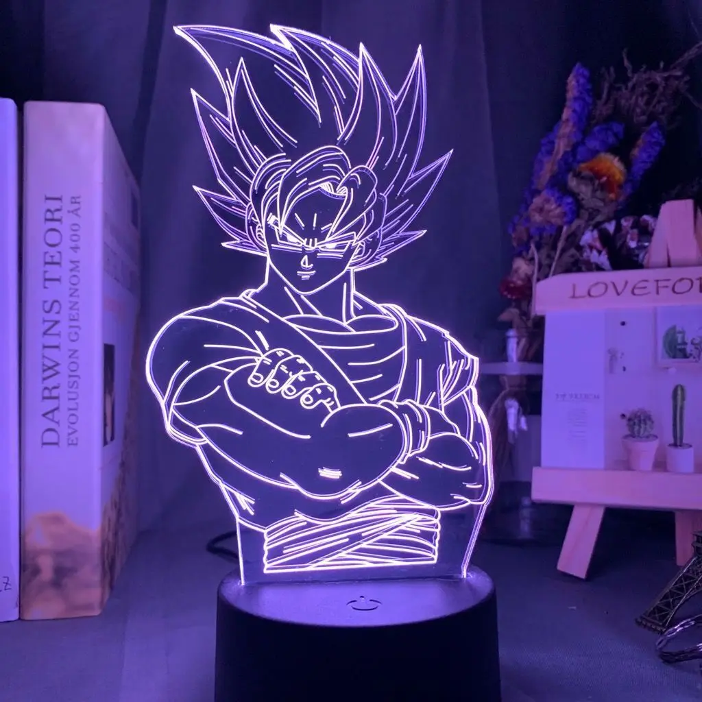 Dragon Ball Son Goku Lâmpada LED Super Saiyan Ultra Instinto Goku Luta  Anime 3D Night Light Manga Lampara Presente Lampara Colorido - AliExpress