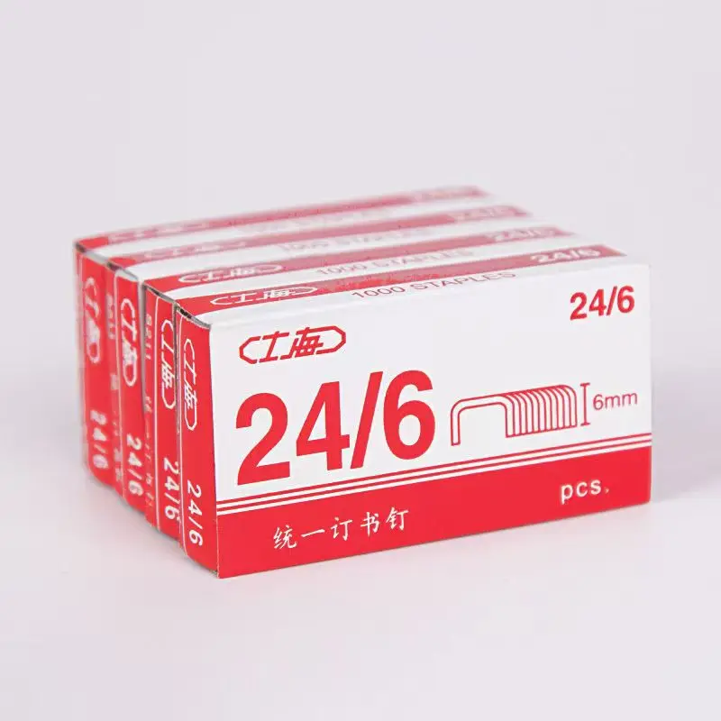 2026 스테이플, 표준 1/4인치 길이, 24/6, 잼프리 치즐 포인트 디자인, 1,000개 스테이플 1박스, 표준 스테이플러에 호환 가능