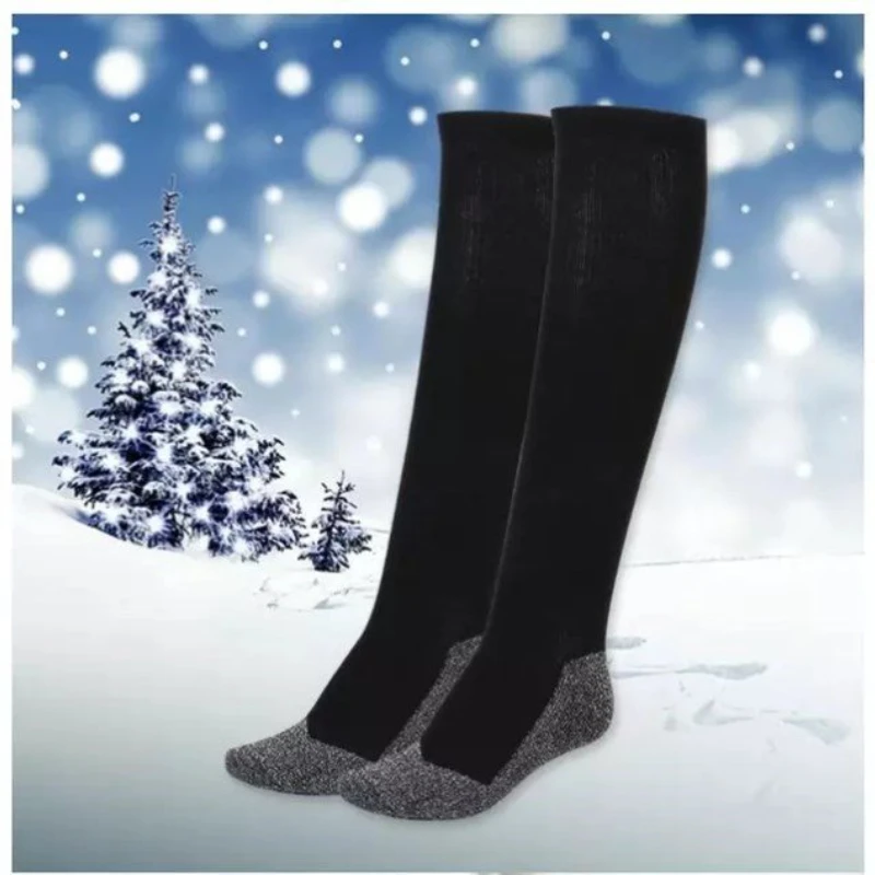 

1Pair Winter Thermal Heated Socks Aluminized Fibers Thicken Super Soft Comfort Socks Keep Foot Warm Ski Socks