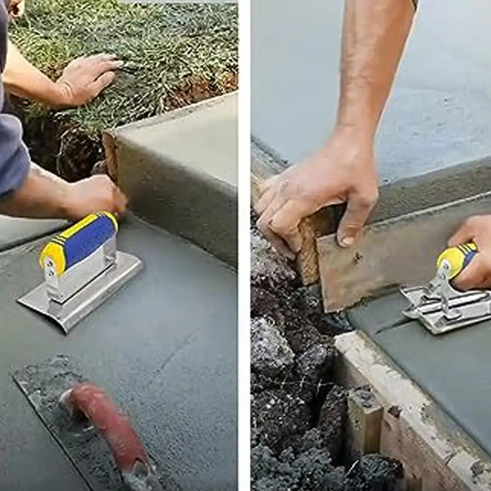 Stainless Steel Concrete Hand Edger Unique Construction And Construction Edge Radiused Curved Ends Tool No Rivets Design A3R4 2