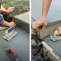 Stainless Steel Concrete Hand Edger Unique Construction And Construction Edge Radiused Curved Ends Tool No Rivets Design A3R4 2