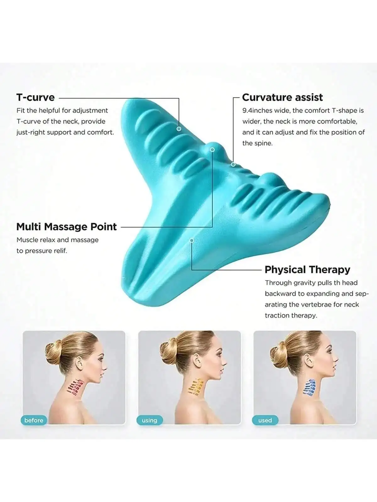 Cervical Traction Pillow for Neck Relief and Spine Alignment