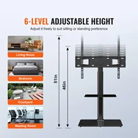 SucceBuy TV Stand Mount Swivel Tall TV Stand for 32-65/70 inch TV Height Adjustable Portable Floor TV Stand Max VESA 600 x 800mm - Image 3